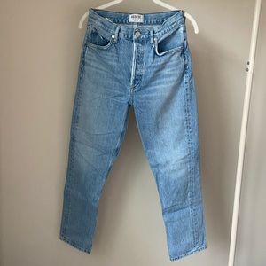 AGOLDE Riley High Rise Straight Crop Jean in Blur